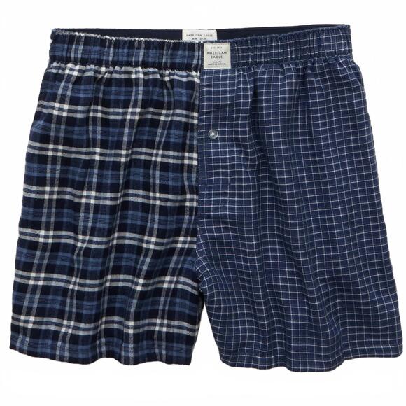 American Eagle Outfitters Other - AEO Stretch Plaid Classic Boxer Short American Eagle NWT Navy Small
